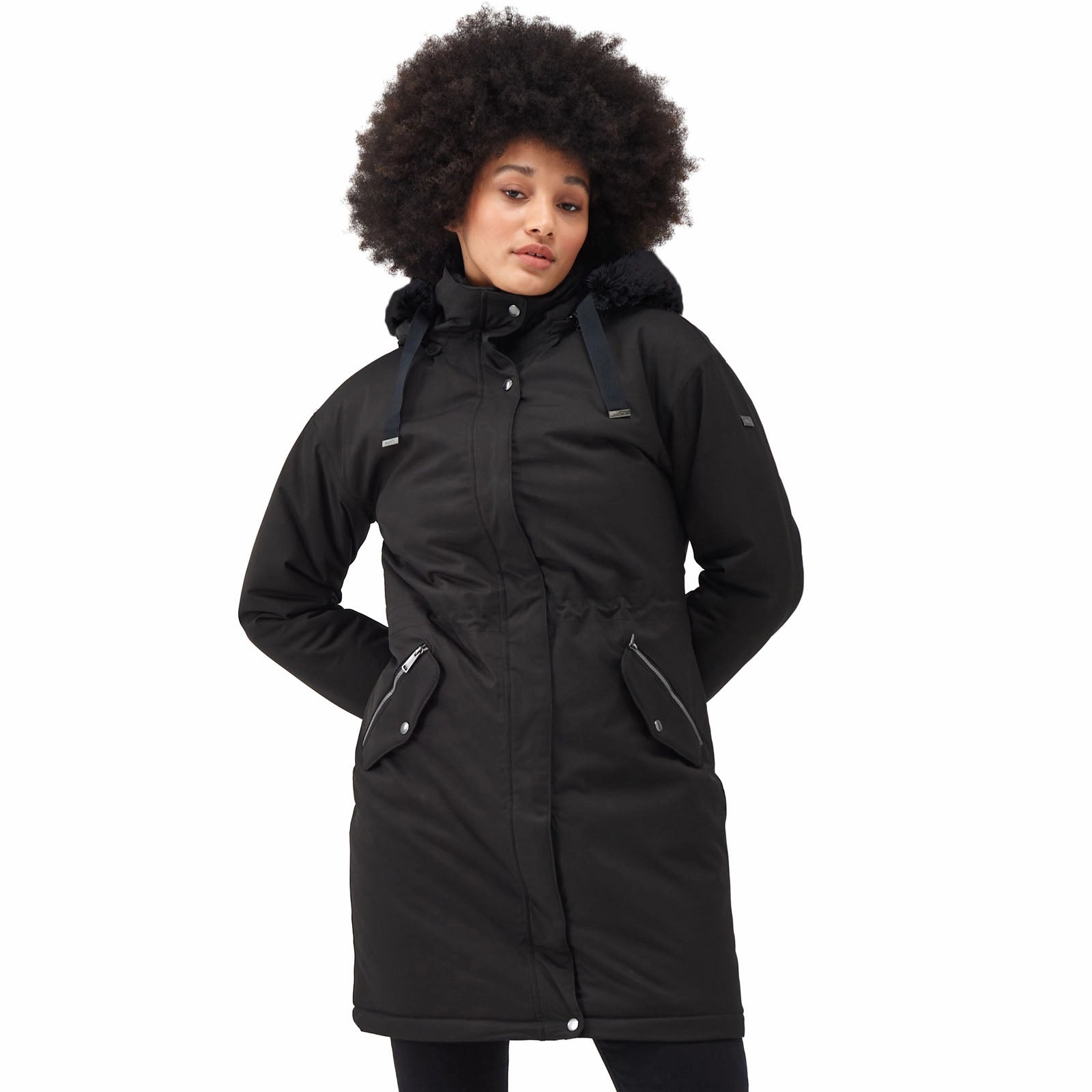SeamlessShoulderPanels Regatta Womens Giovanna Fletcher Samaria Waterproof Jacket - Black