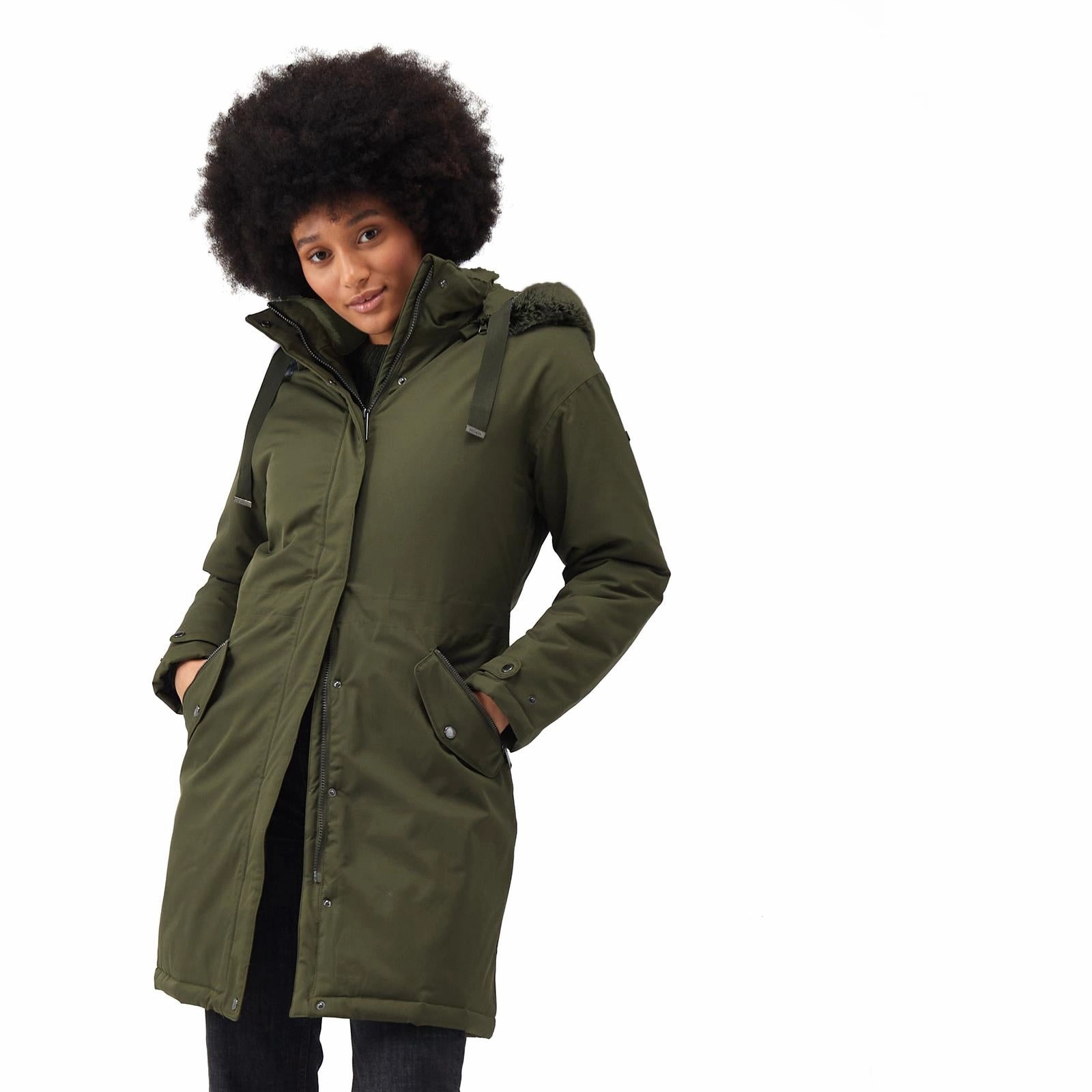 Warm Lining Regatta Womens Giovanna Fletcher Samaria Waterproof Jacket - Black