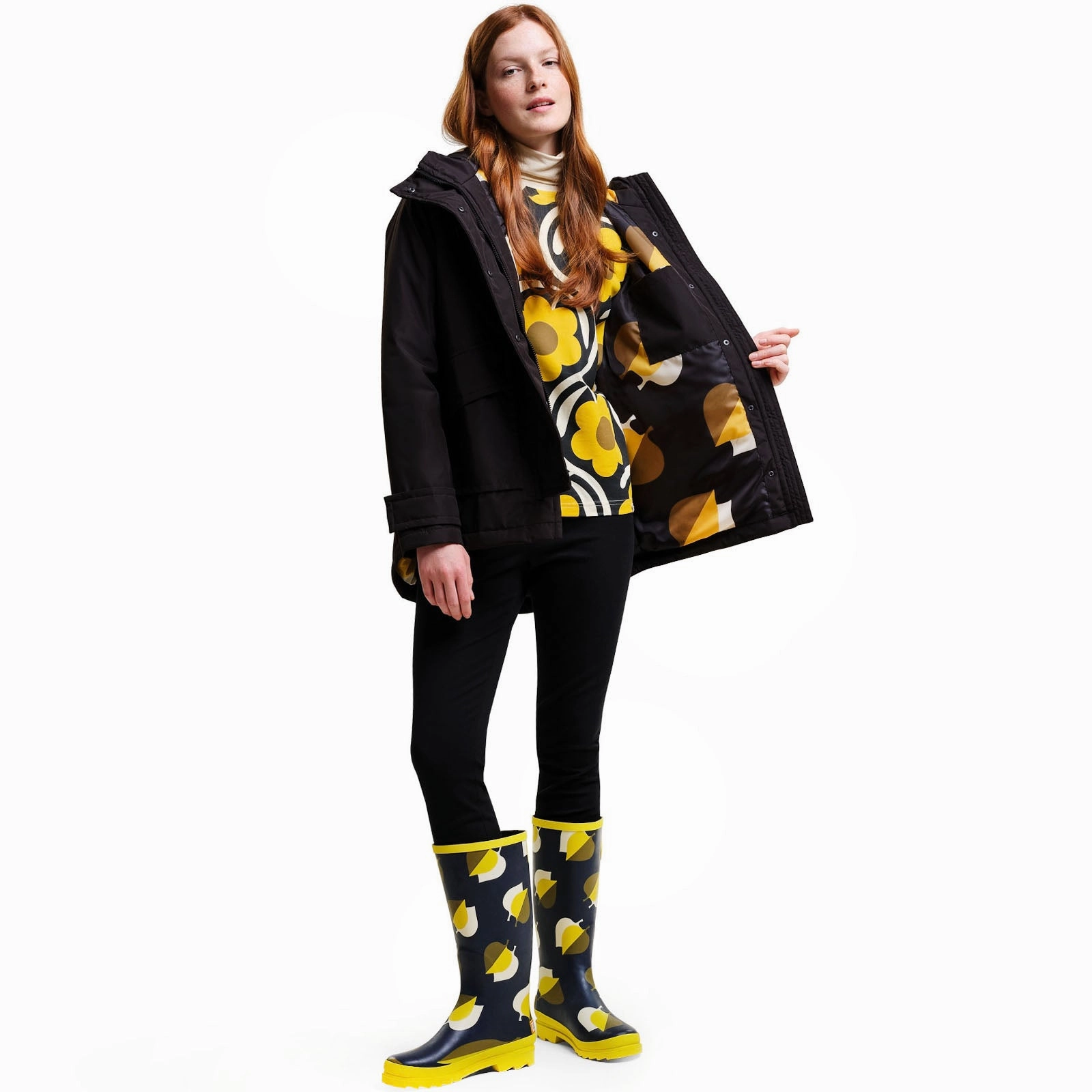 Regatta Womens Orla Kiely Swing Waterproof Jacket PocketPlacement Convertible Collar Style