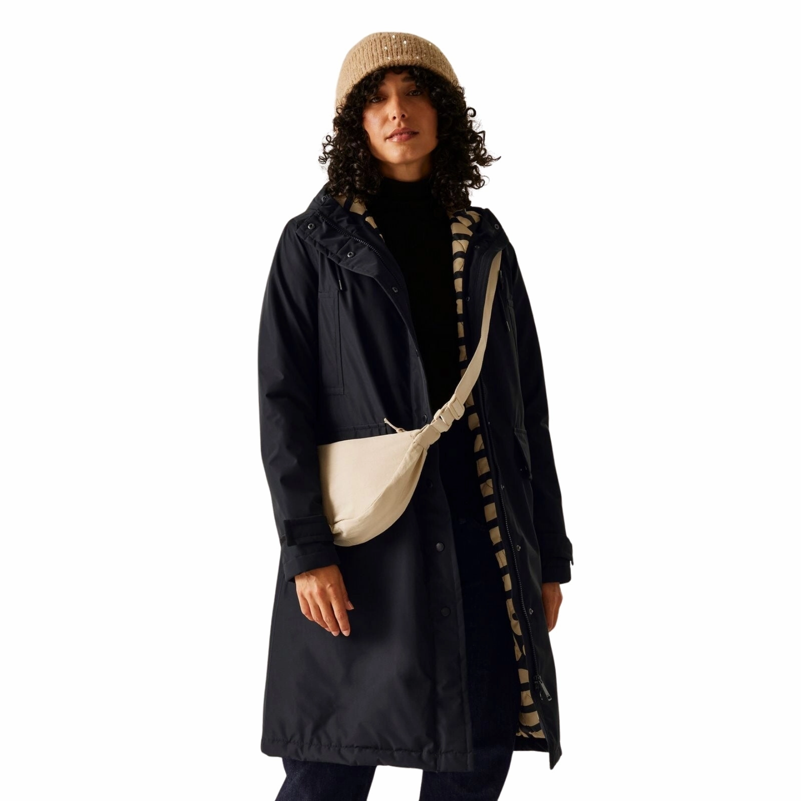 Regatta Womens Orla Long Length Waterproof Jacket Secure Closure Systems ripstop fabric