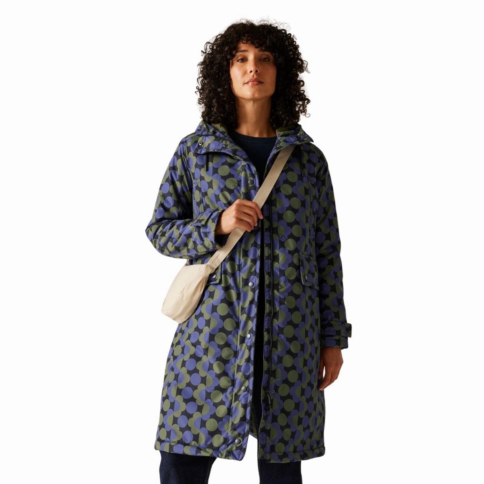 Houndstooth Print Regatta Womens Orla Long Length Waterproof Jacket