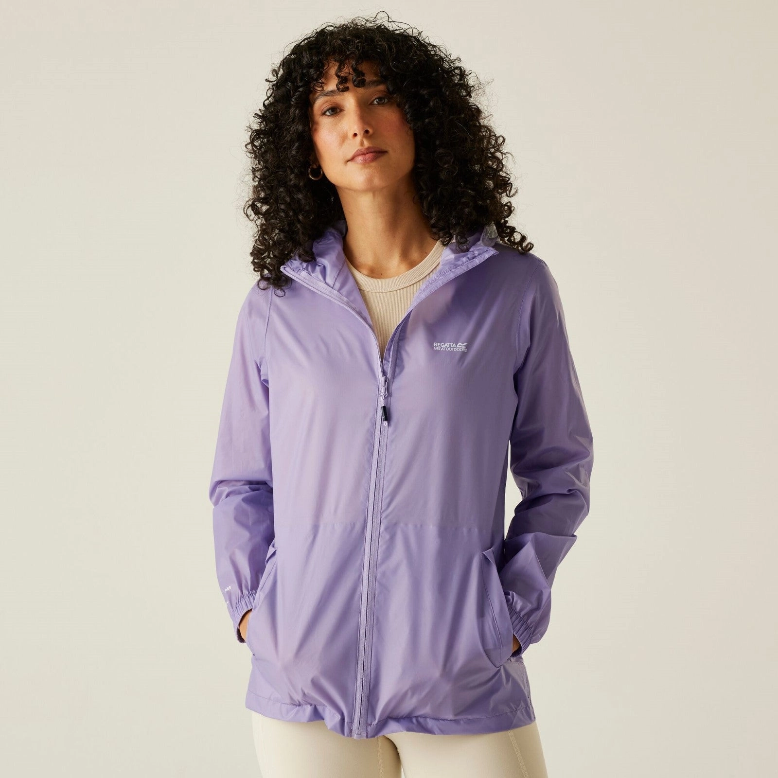 Regatta Womens Pack It III Waterproof Packable Jacket Contoured Silhouette Light Reflective Logos