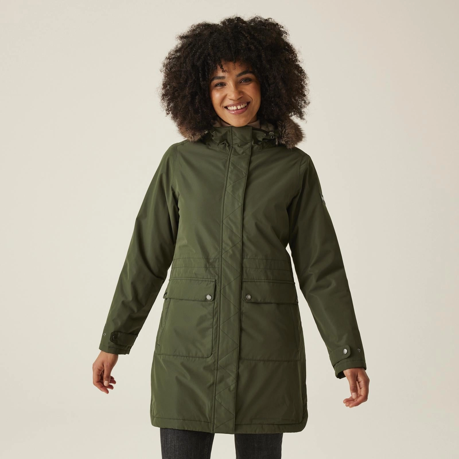 Trendy Feel Regatta Womens Sabinka II Fur Trim Hood Waterproof Parka Jacket