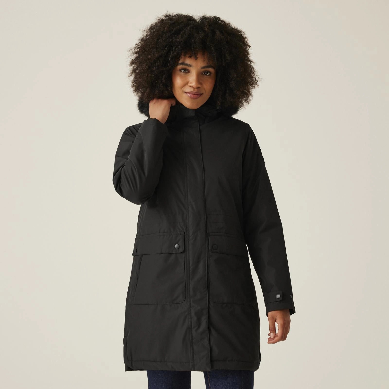 Regatta Womens Sabinka II Fur Trim Hood Waterproof Parka Jacket Sleek Outer