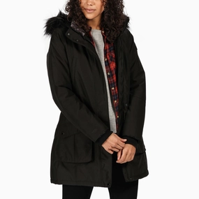 Regatta Womens Sefarina Waterproof Parka Jacket - Black Ergonomic Shoulder Design
