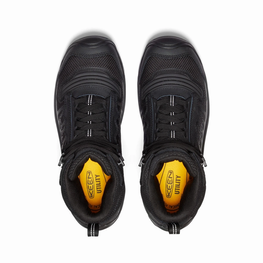 Men's Reno Waterproof Mid (Soft Toe)  |  Black/Black Low Profile Night Travel Korean Trend