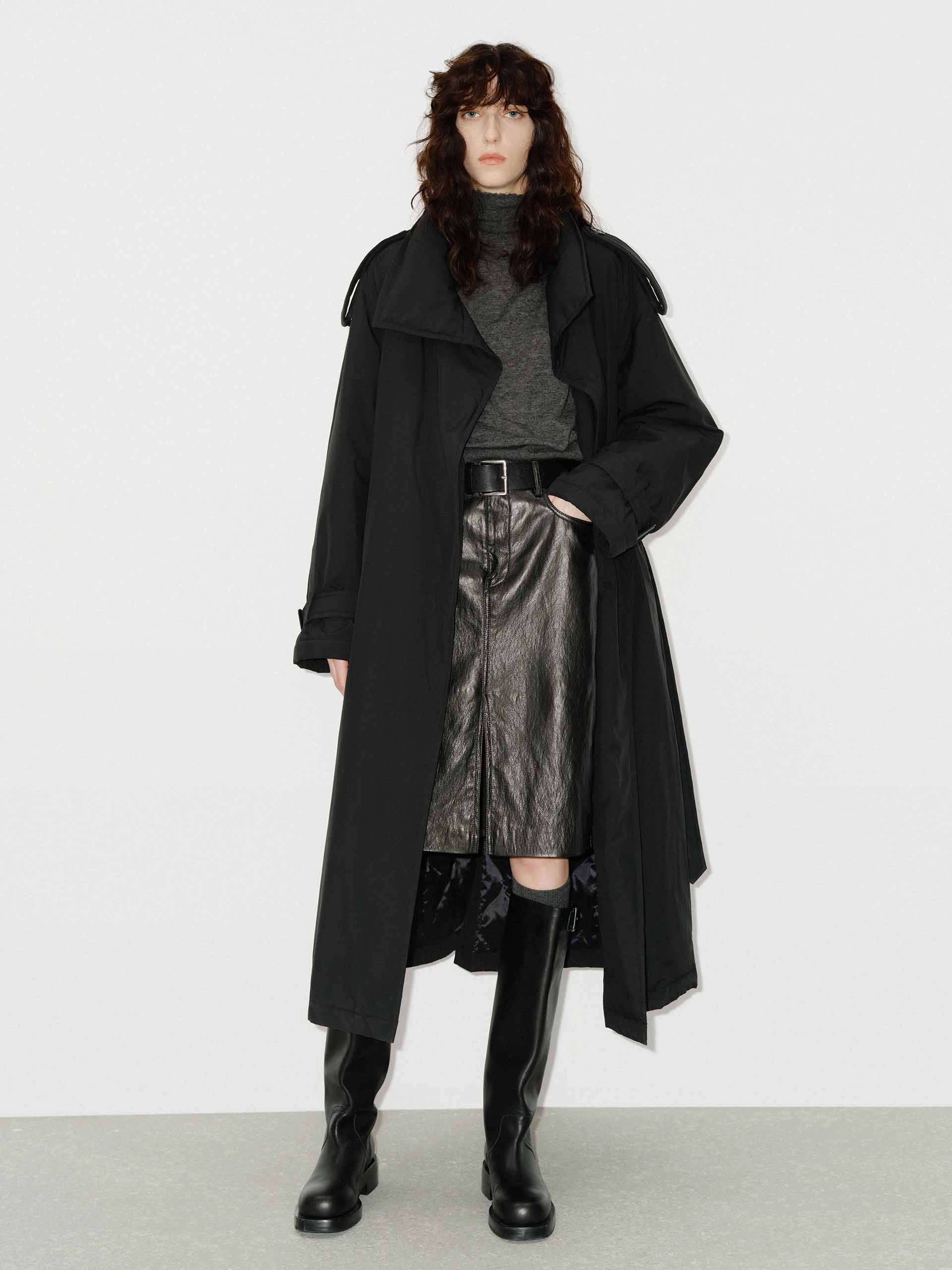 abrasion resistant coating Longline Down Trench Coat