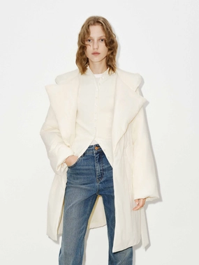 AbrasionResistantEdging Hood Quilted Jacket with Belted
