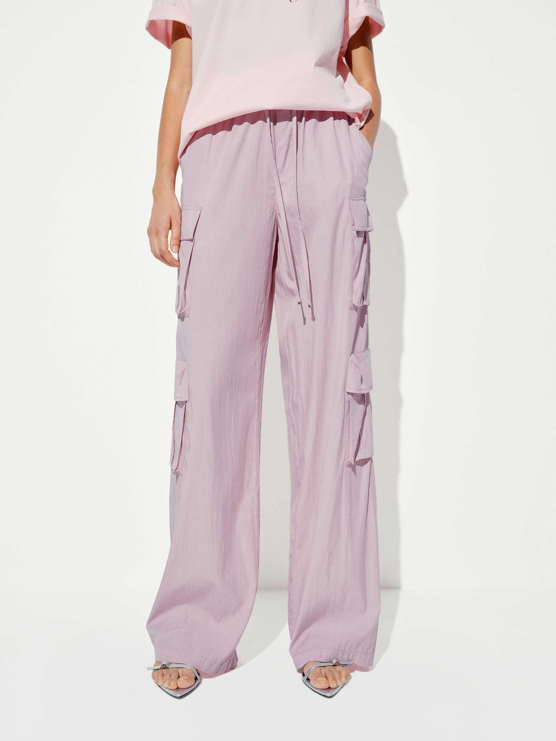 ReflectiveTrim Timeless Fit Relaxed Cargo Straight Pants