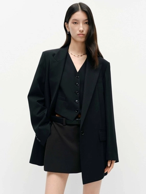 Relaxed Structured Blazer Elastic Binding