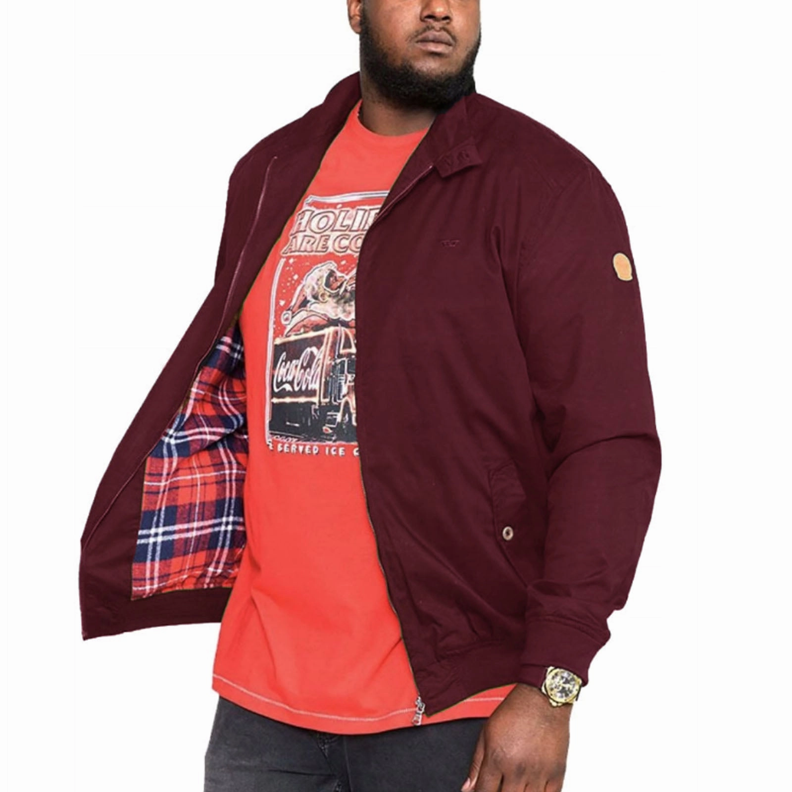 Stowable Hood QuickDryFinish D555 Mens Windsor Big & Tall Cotton Harrington Jacket