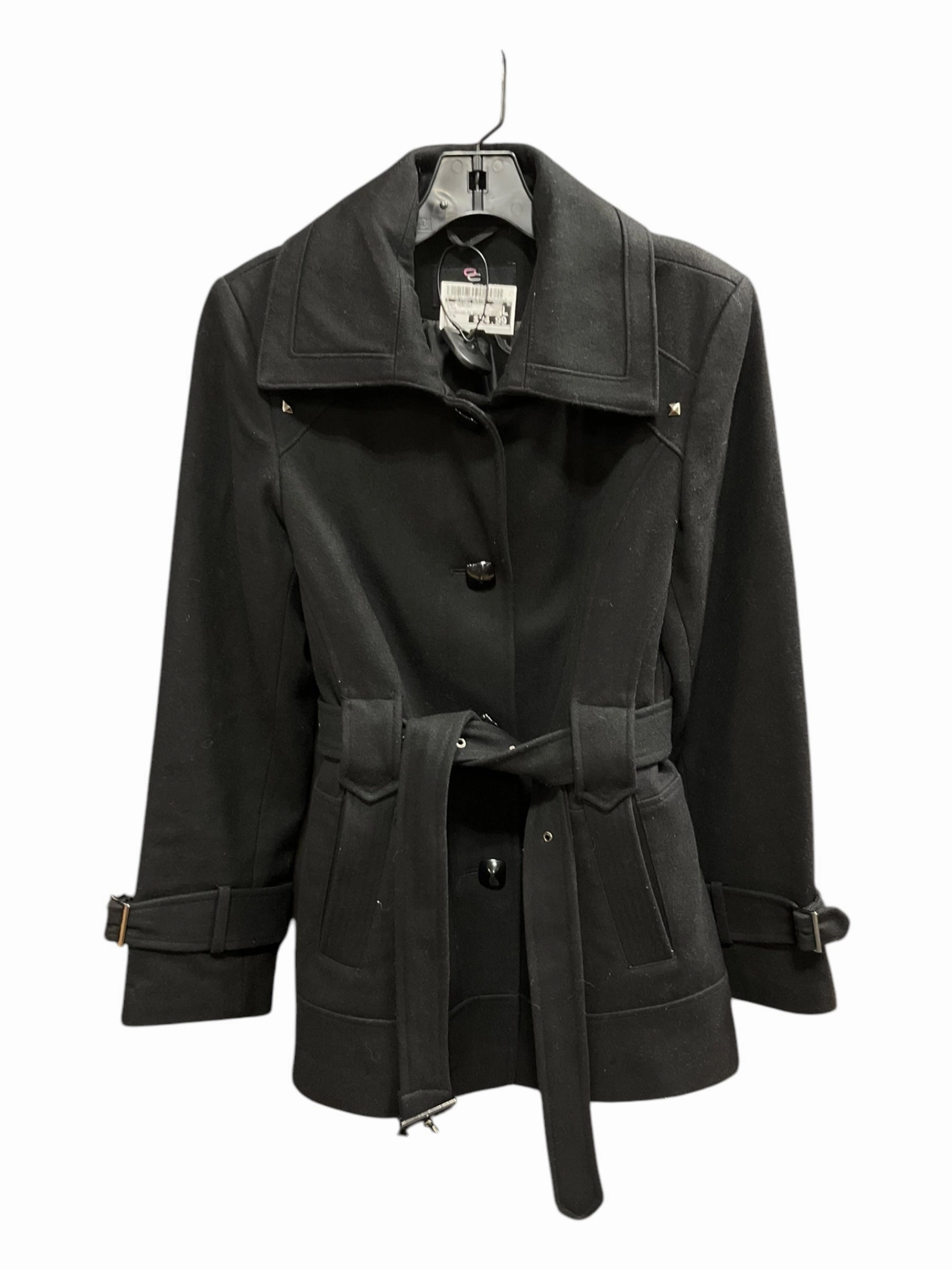 Sleek Layers DualLayer Weave Coat Peacoat By Clothes Mentor In Black, Size: M
