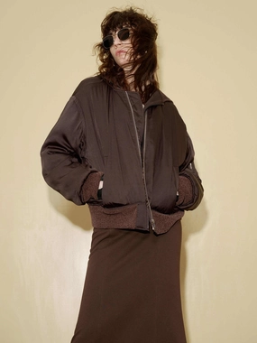 Mold Resistant Coating Thermal Regulating Hoodie Quilted Shell Bomber Jacket