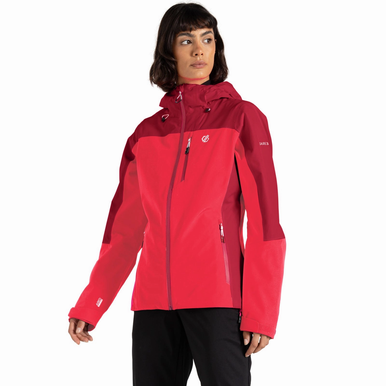 Dare 2b Womens Torrek Hooded Waterproof Walking Jacket Abrasion Resistant Trim Reversible Dual Layer