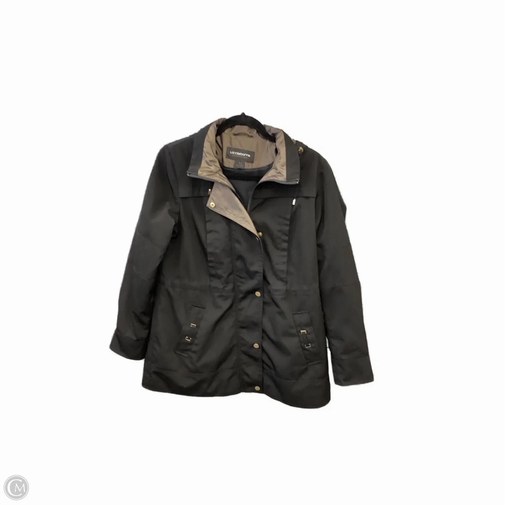 Bonded Hemline Ripstop Reinforcement Coat Parka By Liz Claiborne In Black, Size: S
