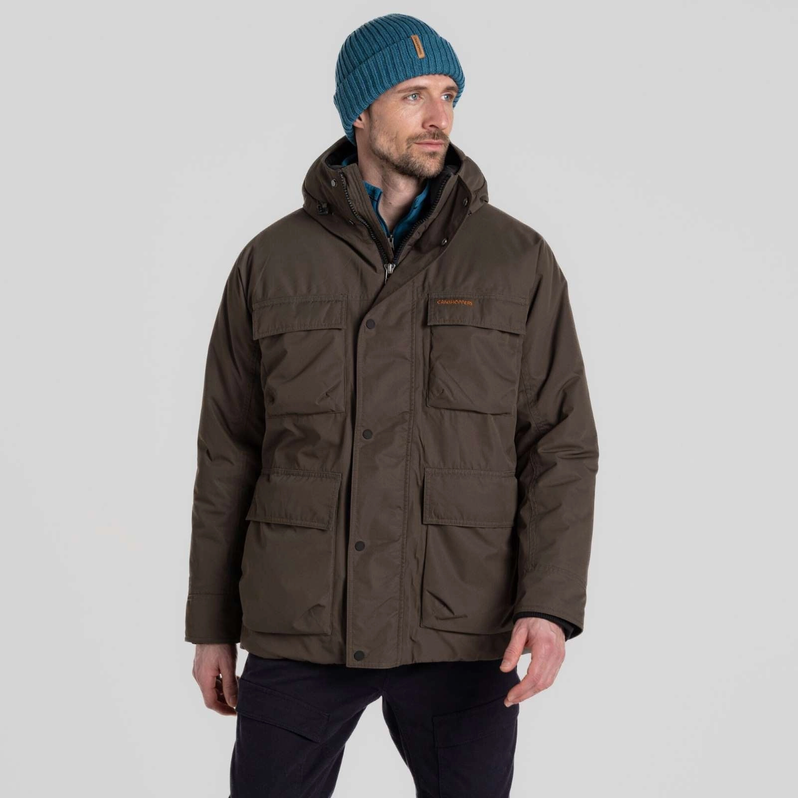Craghoppers Mens Hamps National Trust Waterproof Winter Jacket DoubleStitchSeams Low Profile Fastening