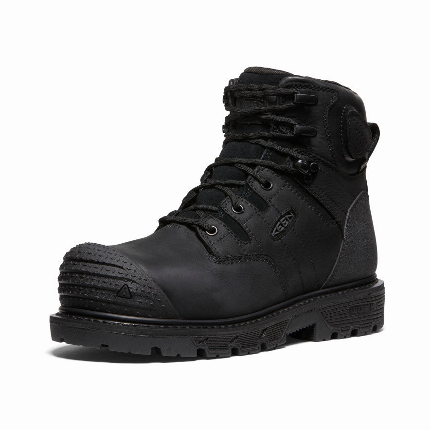 Men's Camden 6" Waterproof Boot (Carbon Toe)  |  Black/Black Cushioned Step Trail Exploration Urban Everyday