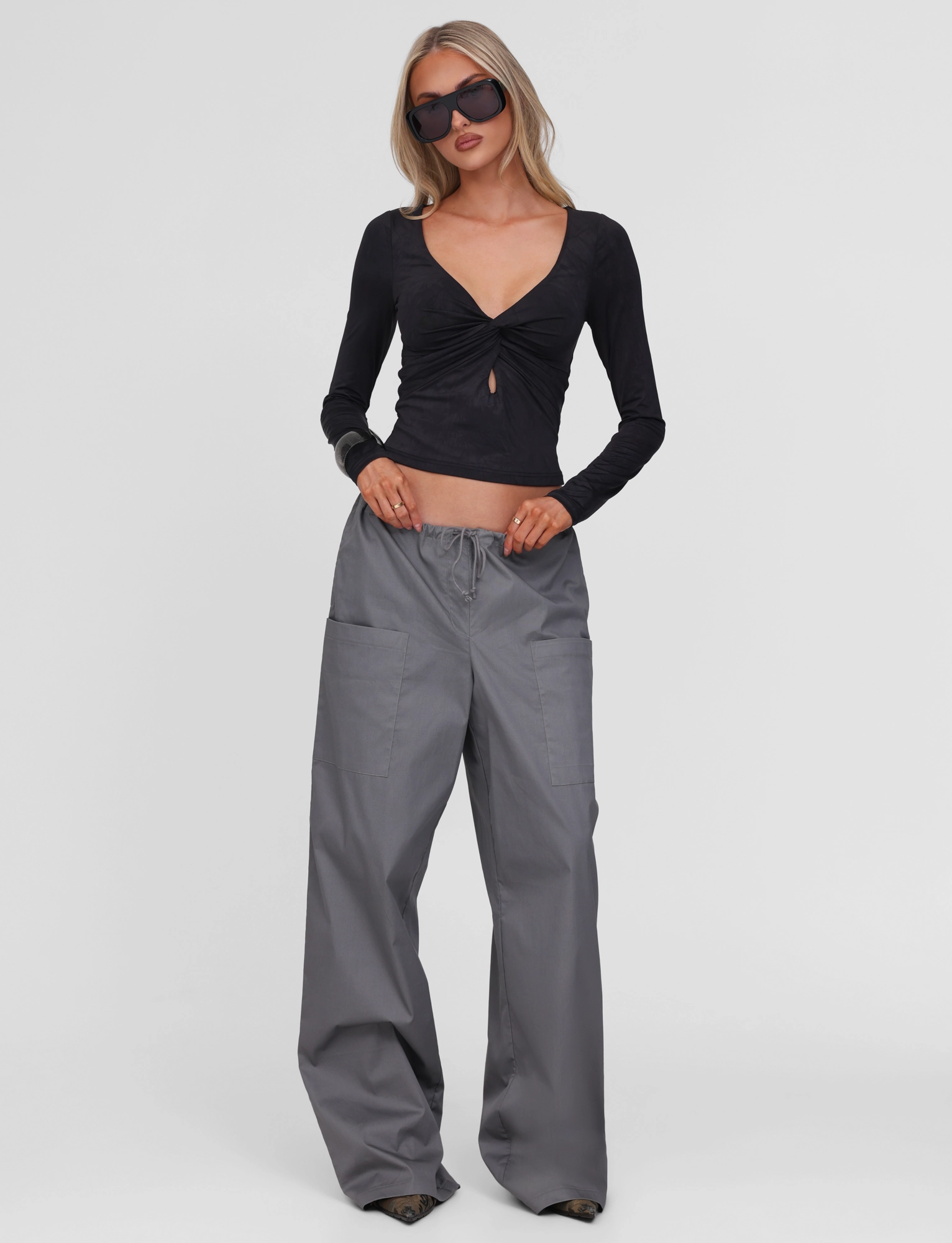 SAFFIRA LONG SLEEVE TOP - BLACK Perfect Style