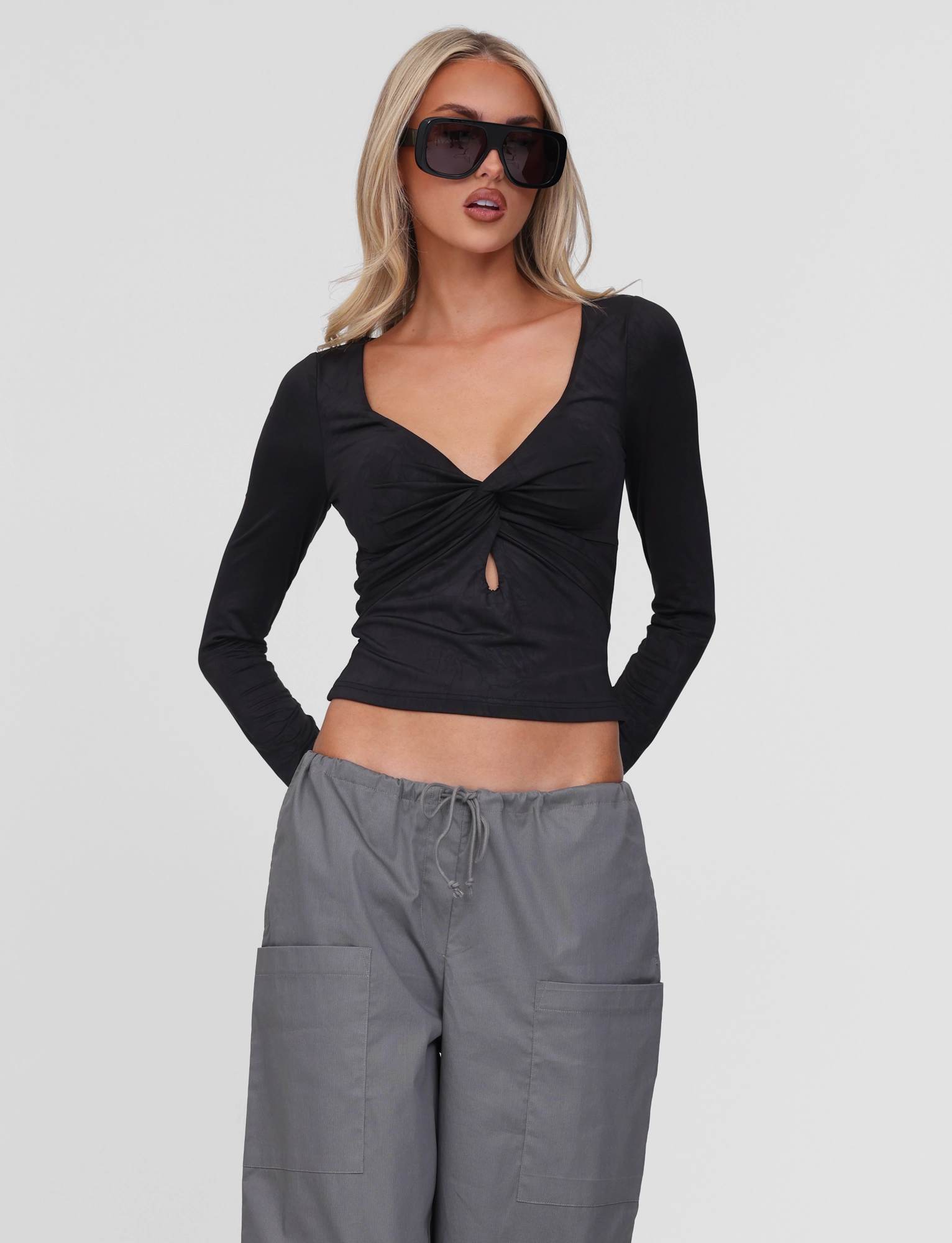 Flexible Layers Perfect Style Wear SAFFIRA LONG SLEEVE TOP - BLACK