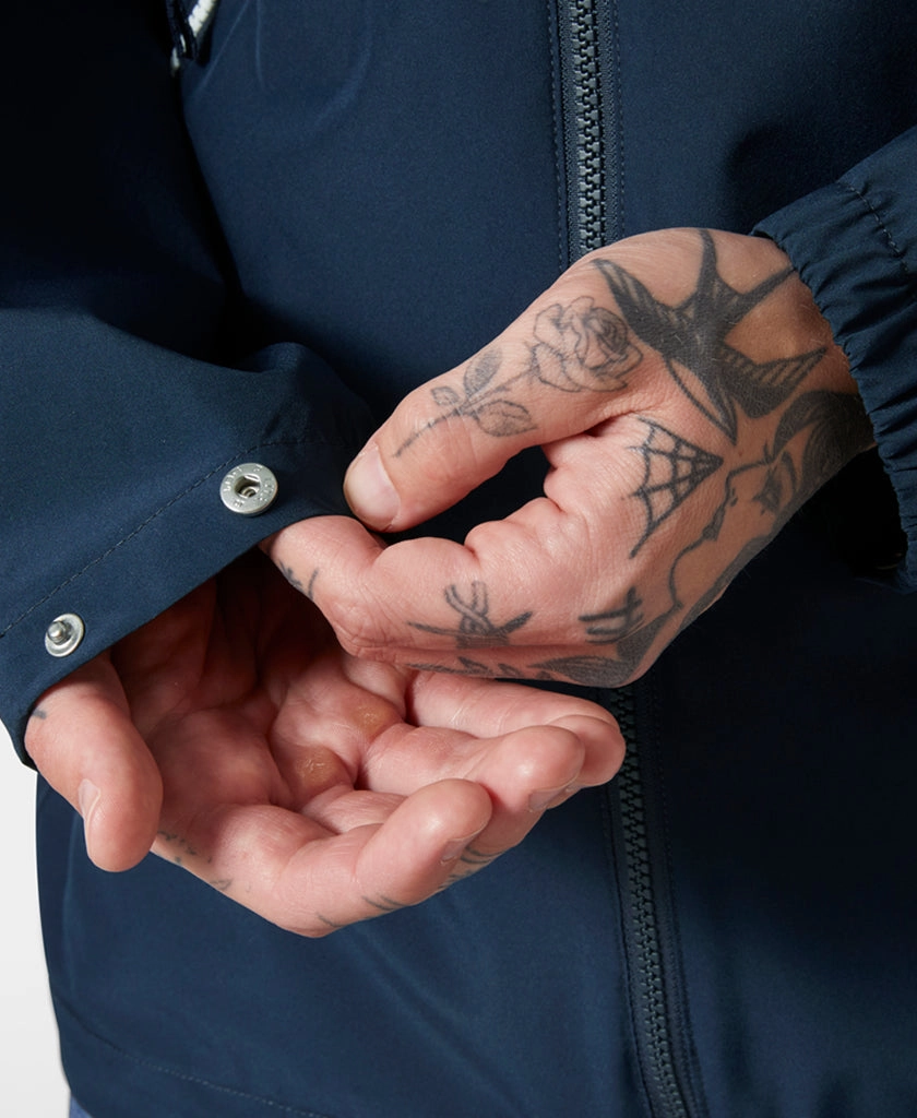 SANDOY RAIN JACKET, Navy Stretch Paneling