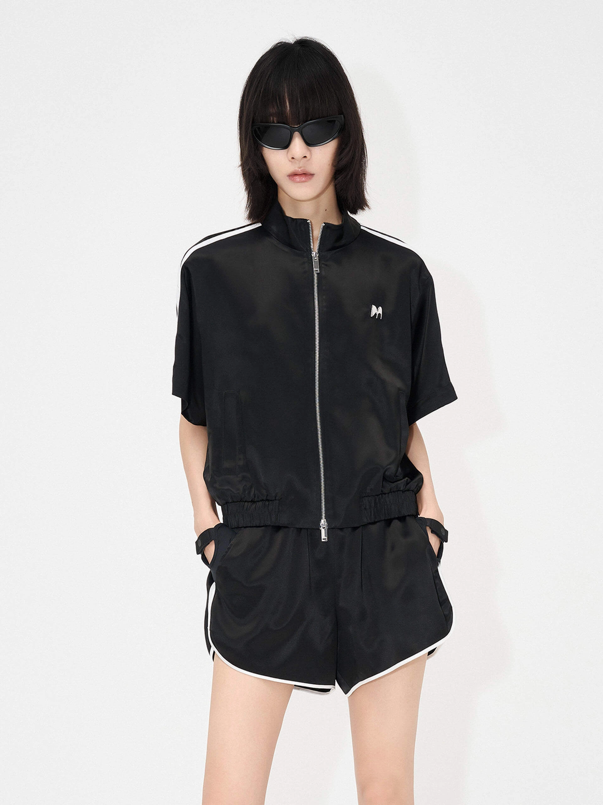 Single Buttons Satin Casual Jacket