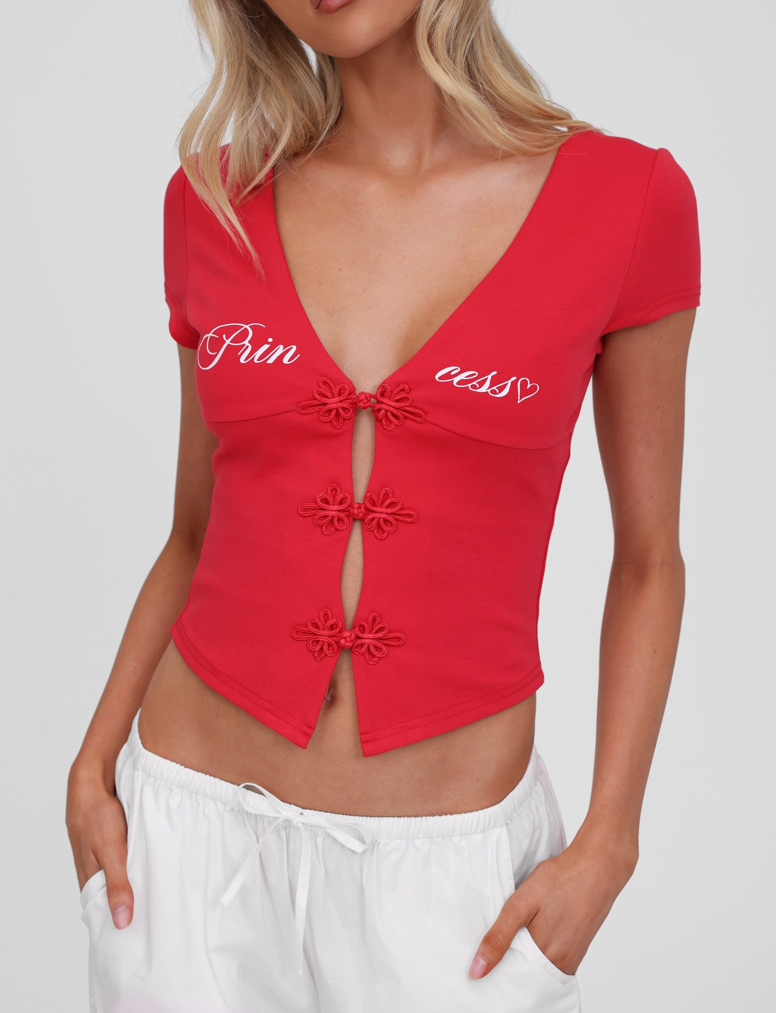 SAVINA TOP - RED Hot Now CrinkleResistantWeave