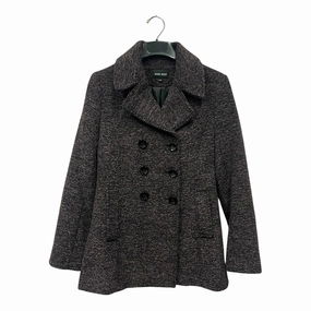 Wind Stop Tear Resistant Weave Coat Peacoat By Nine West In Purple, Size:M