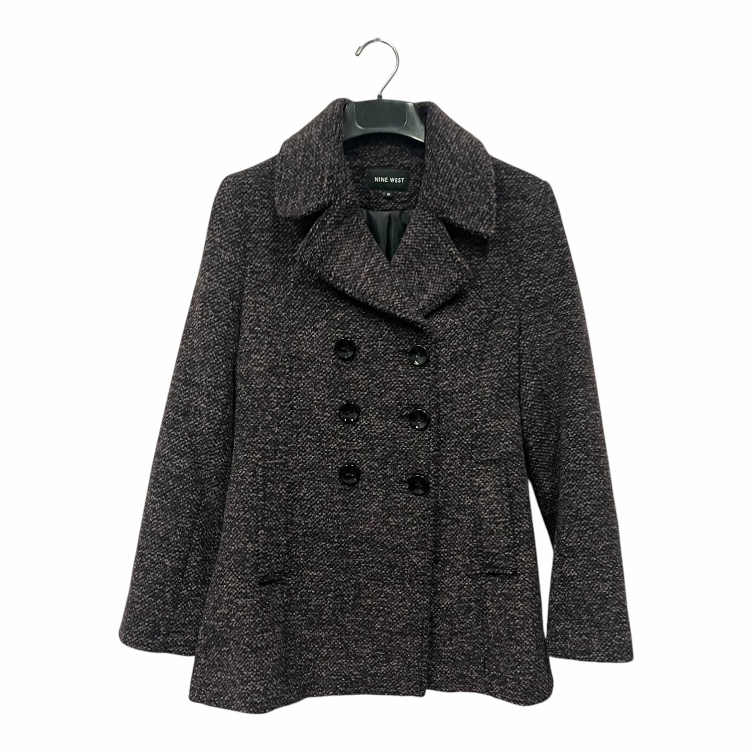 Wind Stop Tear Resistant Weave Coat Peacoat By Nine West In Purple, Size:M