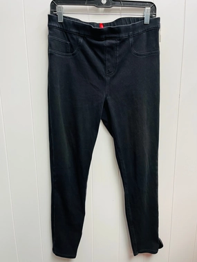 Ribbed Texture Fabric Pants Leggings By Spanx In Black, Size: L