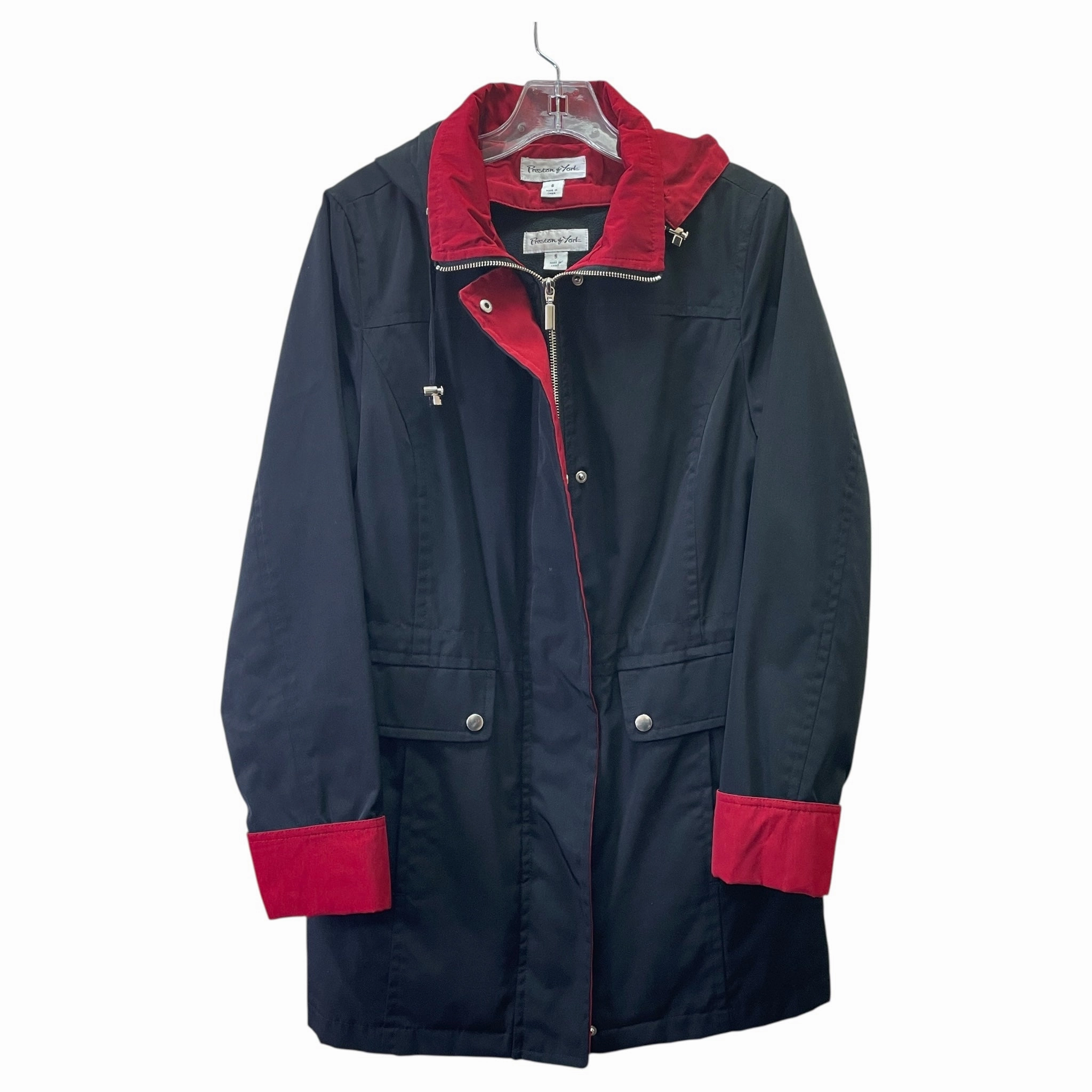 Coat Raincoat By Preston And New York In Black, Size:S Ski Use MagneticClosureSystem