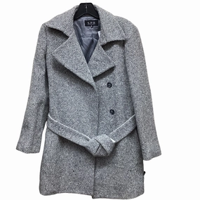 Camo Print Coat Peacoat By Clothes Mentor In Grey & White, Size: S
