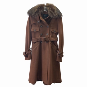 Coat Wool By Bcbgmaxazria In Tan, Size:Xxs HypoallergenicMaterial All Purpose Outerwear