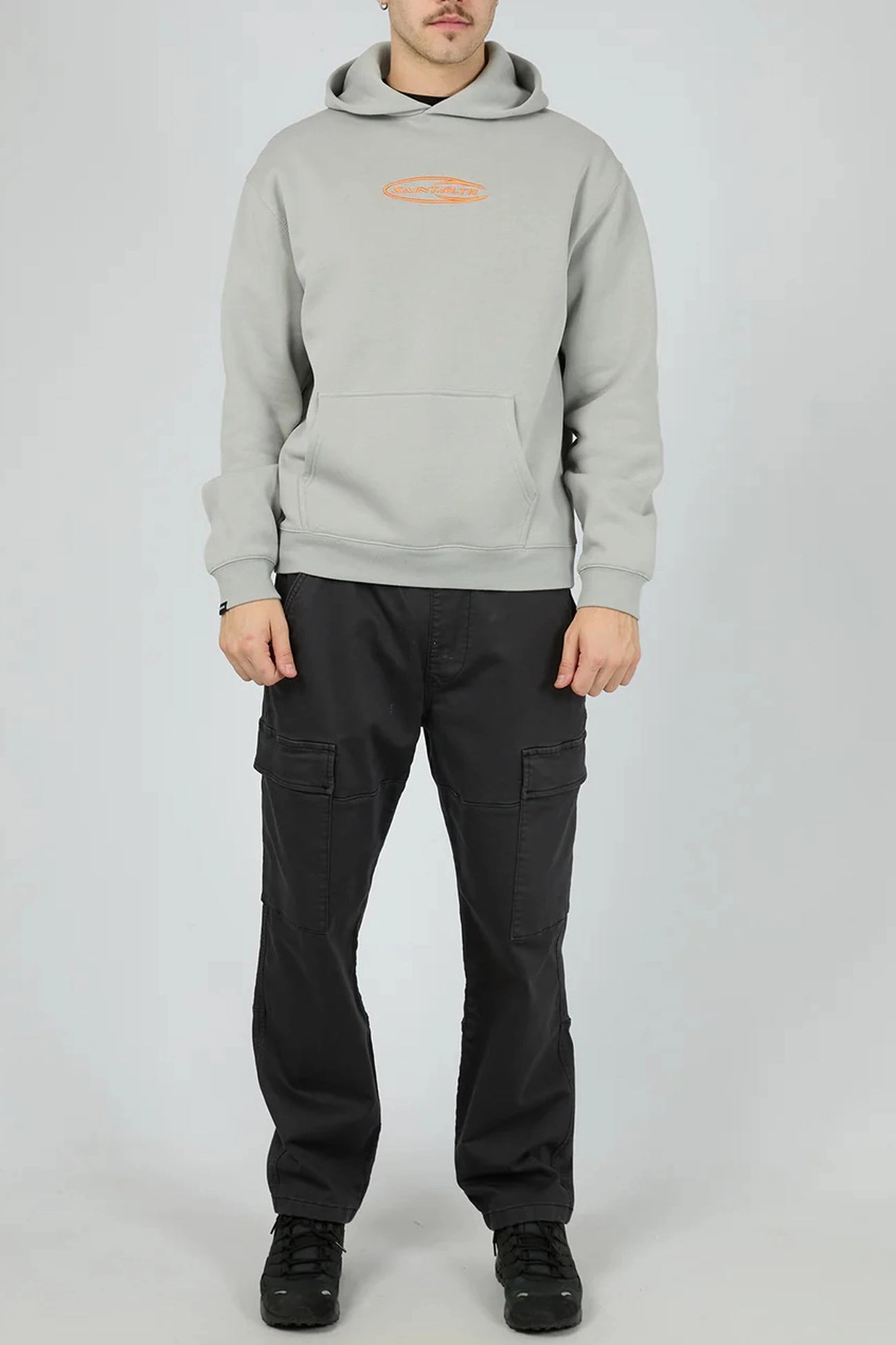 Supernova Hoodie Grey Adjustable Hood System Lined Pockets