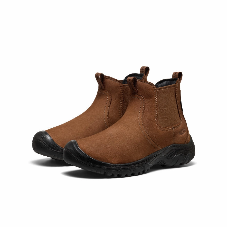 Contoured Footbed Shape Women's Greta II Waterproof Chelsea  |  Bison/Black