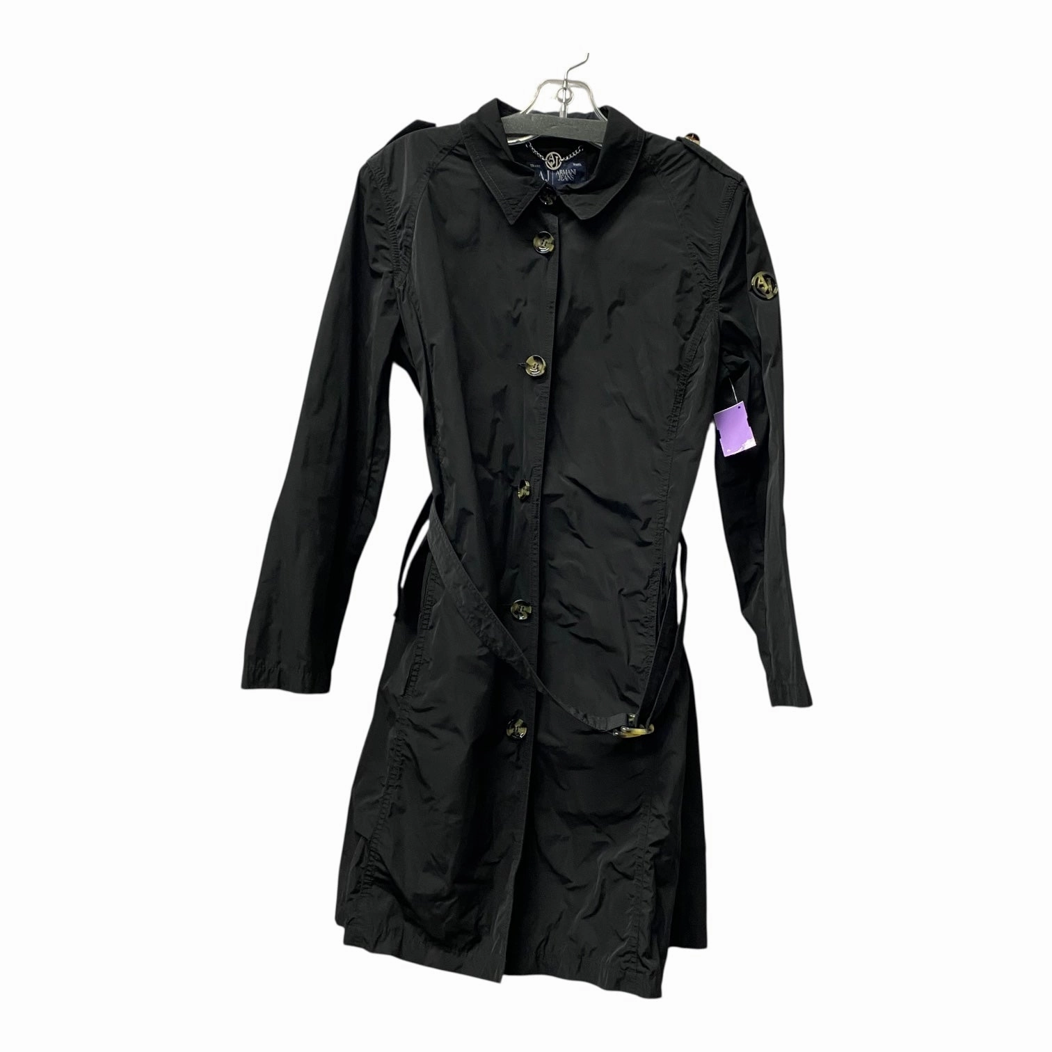 Draft Block WaterRepellentExterior Coat Raincoat By Armani Exchange In Black, Size:M