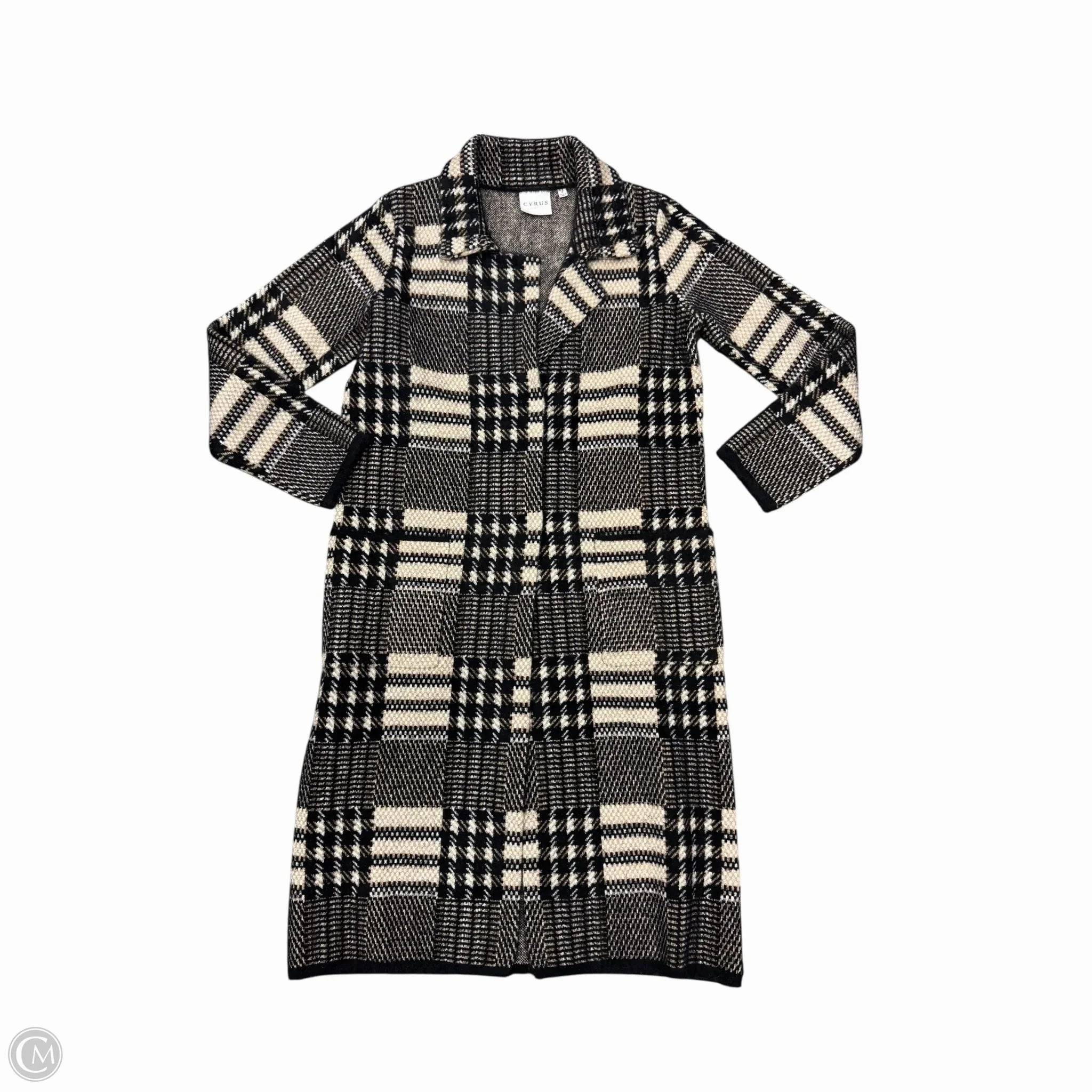 Reinforced Stitching Coat Other By Cyrus Knits In Black & Tan, Size: S