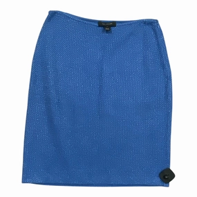 Comfort Wear Refined Finish Skirt Designer By St. John In Blue & Silver, Size:8