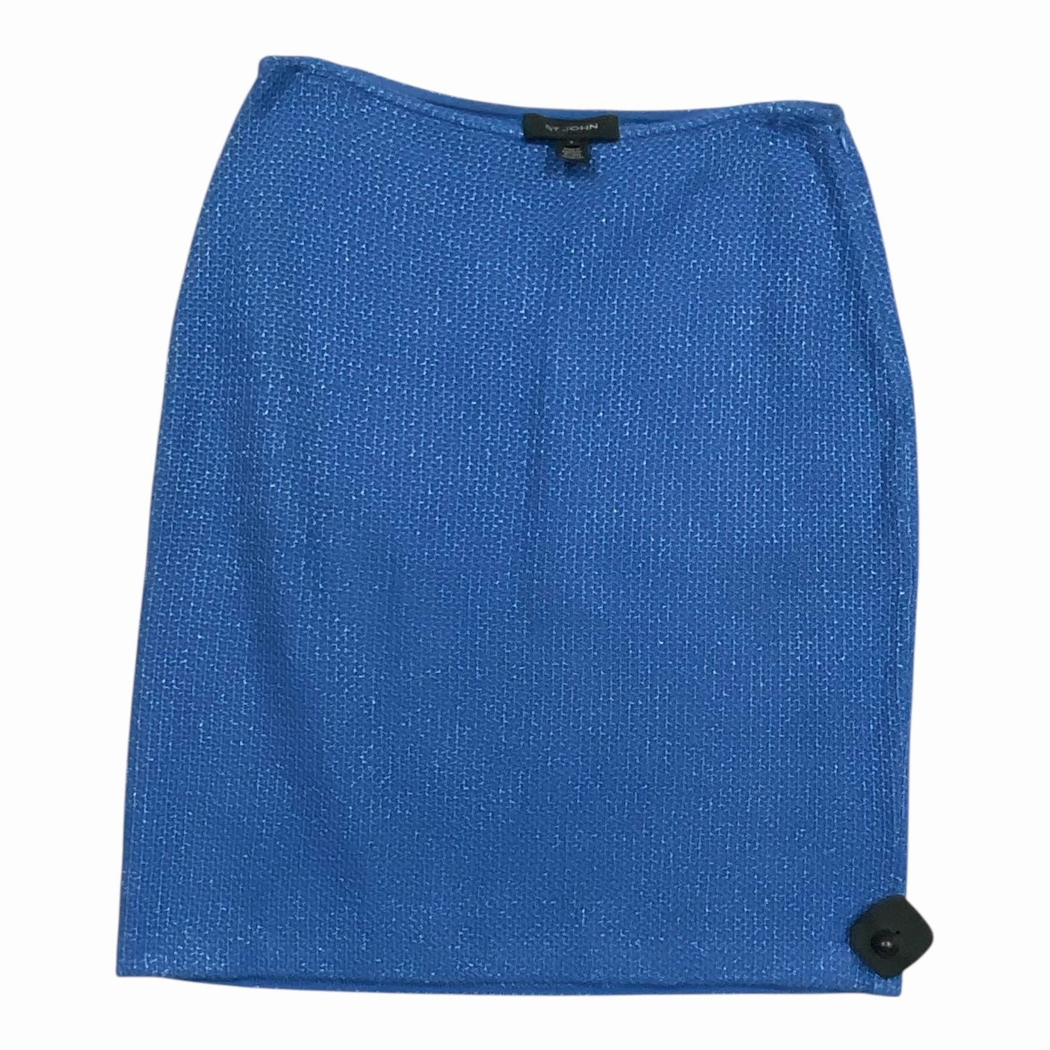 Comfort Wear Refined Finish Skirt Designer By St. John In Blue & Silver, Size:8