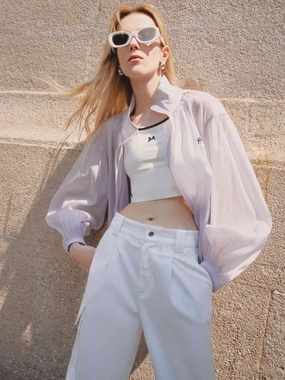 Sheer Hoodie Jacket Mild Weather Layer Non Bulky Insulation