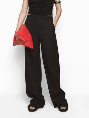 Versatile Look Daily Style Side Cutout Wool Pants