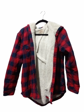 Coat Puffer & Quilted By Clothes Mentor In Plaid Pattern, Size: L Stand Collar Layer Friendly Shape