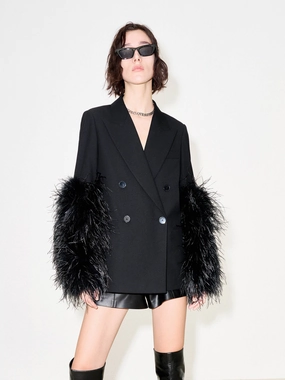 Detachable Sleeve Structured Blazer Mid Season Wear