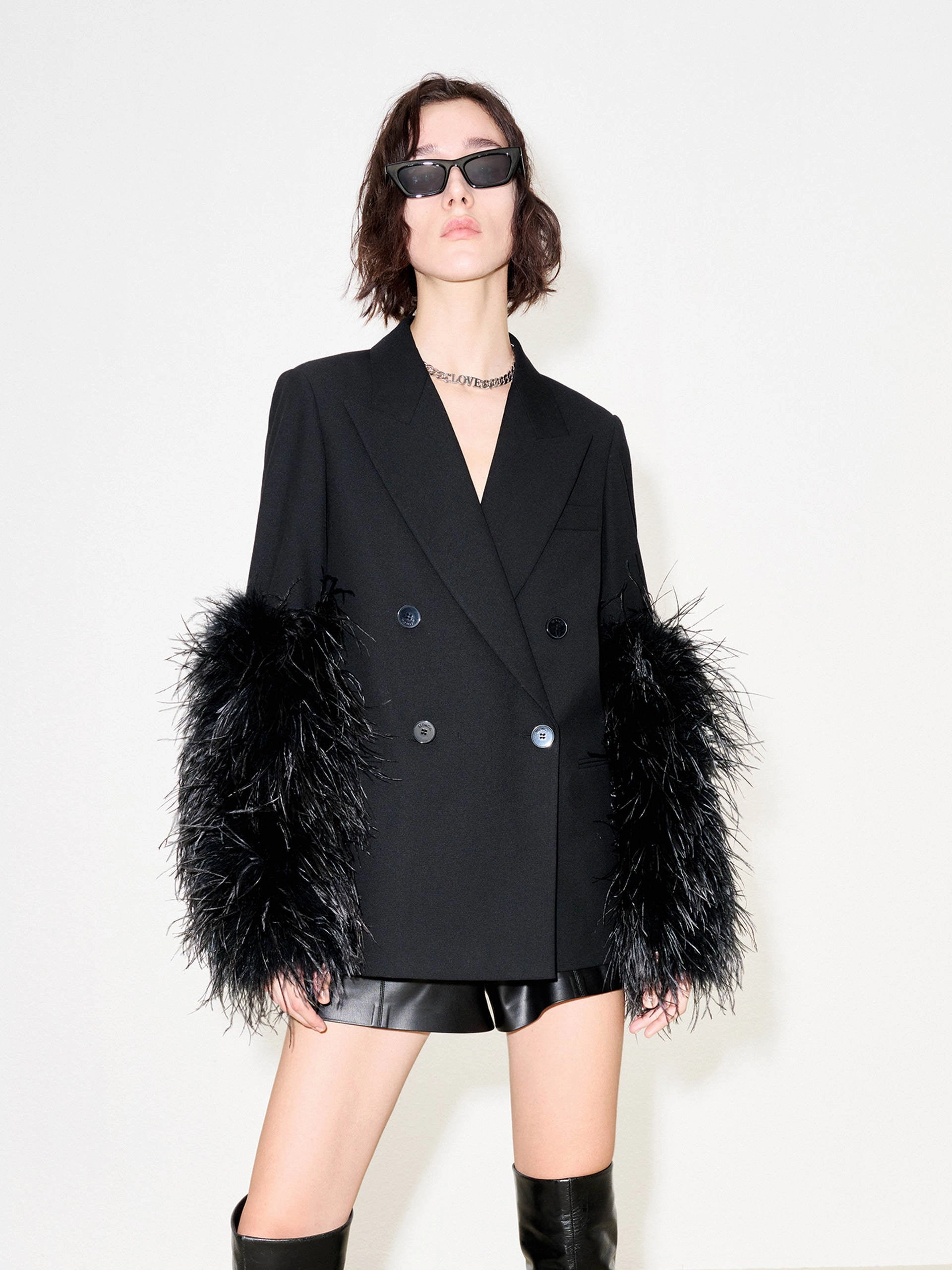 Non Iron Fabric Tech Detachable Sleeve Structured Blazer