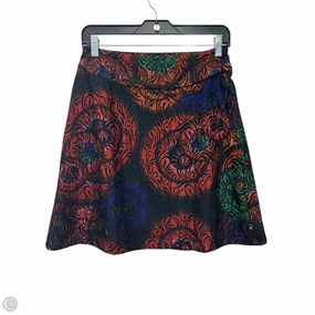 Slip Resistant Waistband Skirt Designer By Desigual In Orange & Red, Size: S