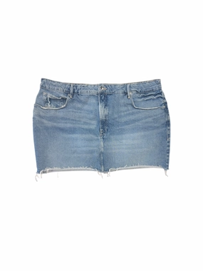 Chic Appeal Skirt Designer By Good American In Blue Denim, Size: 20