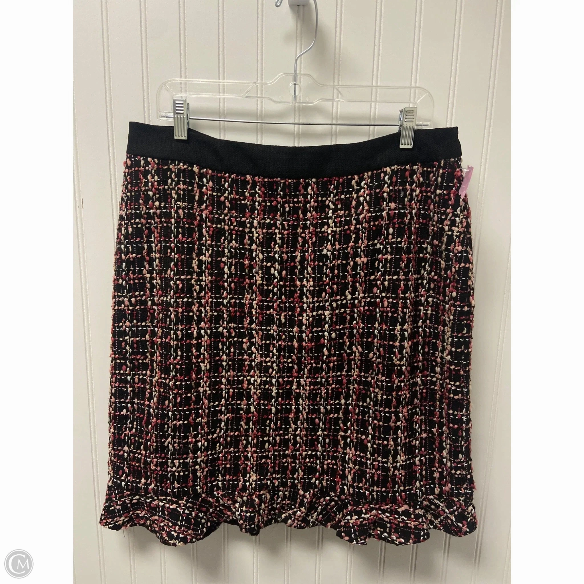 Versatile Outfit Elegant Feel Skirt Designer By Karl Lagerfeld In Black & Pink, Size: L