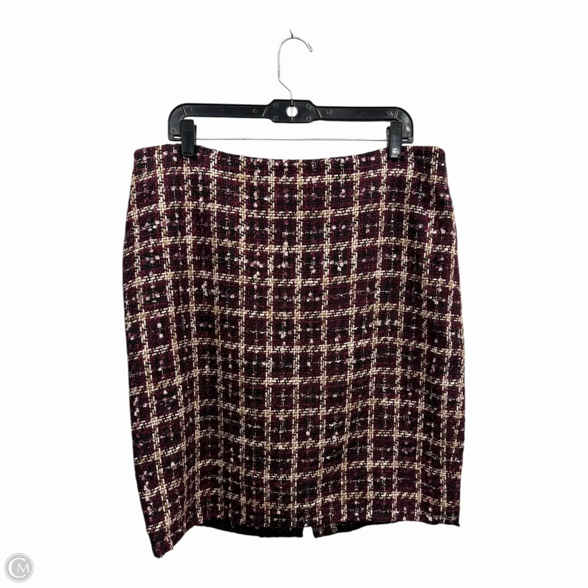 Skirt Designer By Karl Lagerfeld In Plaid Pattern, Size: 16 Ankle length