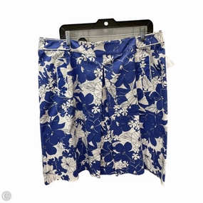 Urban Edge Skirt Designer By Lafayette 148 In Blue & White, Size: 16