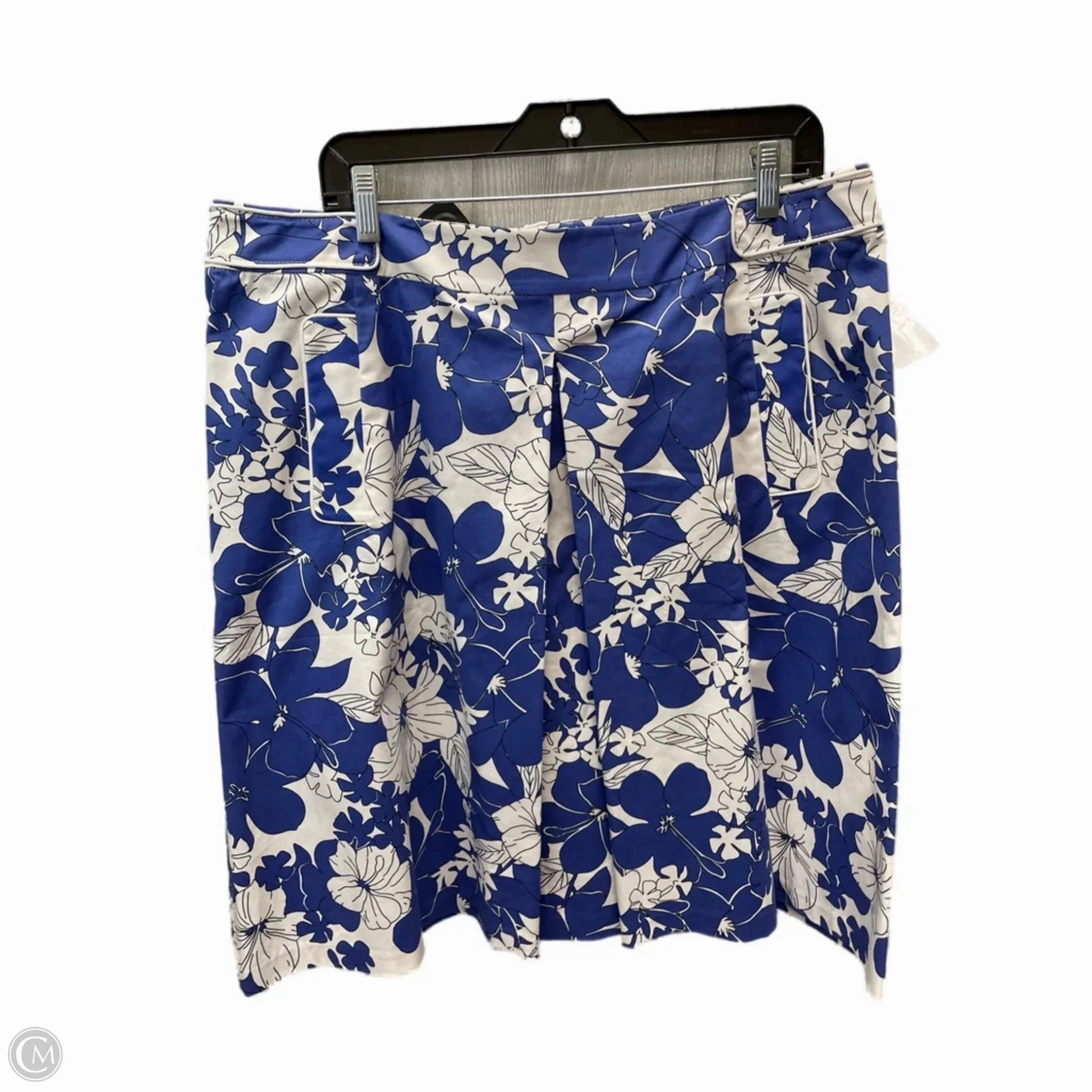 Urban Edge Skirt Designer By Lafayette 148 In Blue & White, Size: 16