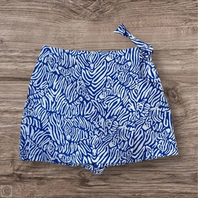 Road Trip Light Flow Skirt Designer By Lilly Pulitzer In Blue & White, Size: 6